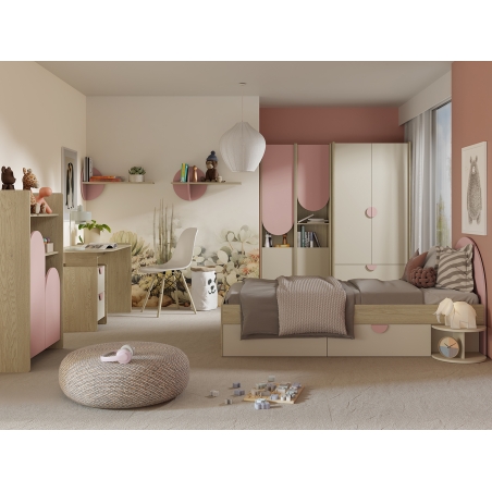 Półka 80 Lexi 16 dąb cremona / macadamia /pudrowy róż