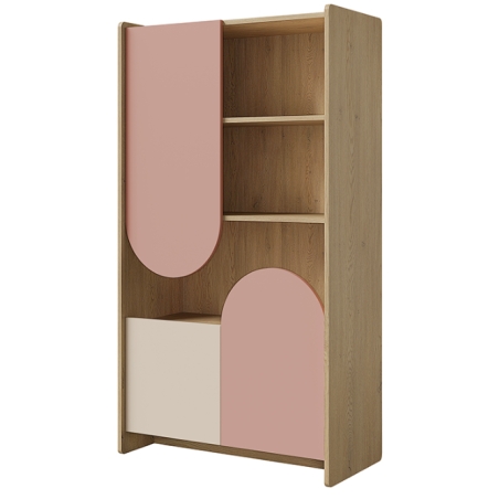 Regał 3D Lexi 07 dąb cremona / macadamia /pudrowy róż