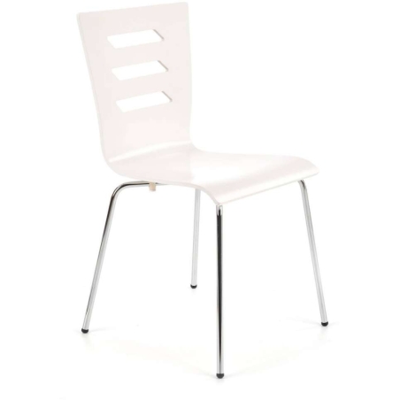 K155 white bentwood plywood chair chrome Halmar
