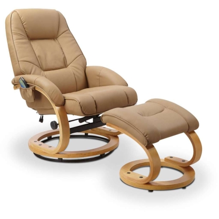 Matador beige reclining armchair with massage and heating function Halmar