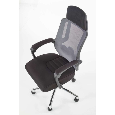 Freeman armchair with footrest black / ash Halmar