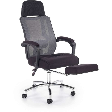 Freeman armchair with footrest black / ash Halmar