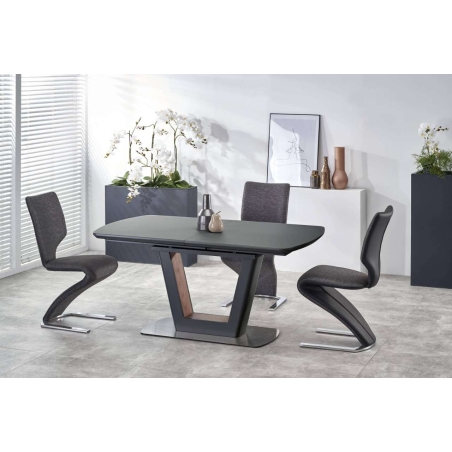 Bilotti folding table anthracite matt / walnut Halmar