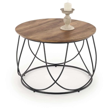 Nubira bench Walnut top Black frame Halmar