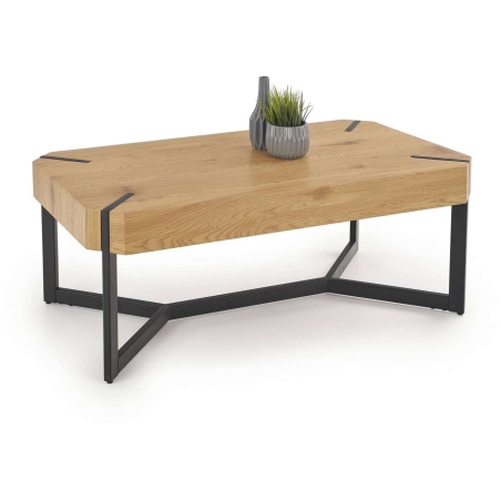 Lavida bench top oak gold black frame Halmar