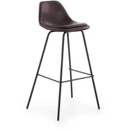 H90 upholstered hocker dark brown