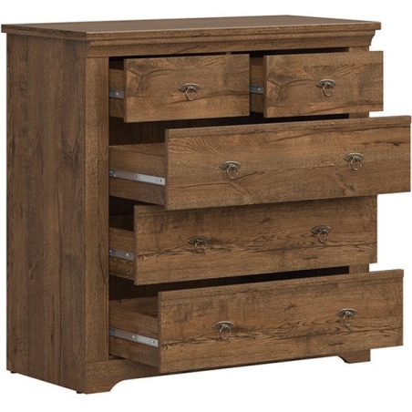 Patras chest of drawers KOM5S Black Red White