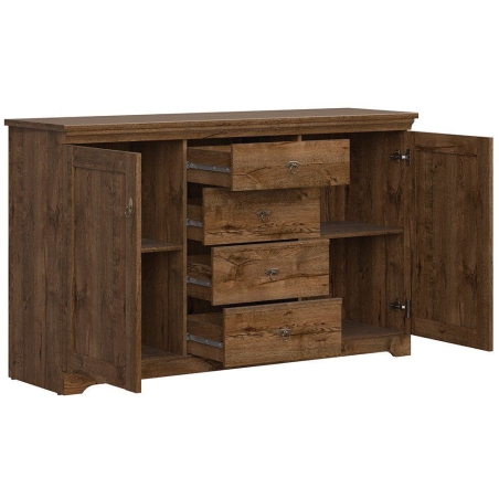 Patras chest of drawers KOM2D4S Black Red White