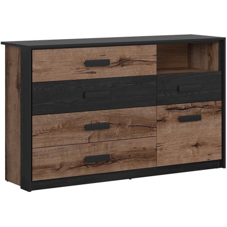 Kassel chest of drawers KOM1D5S Black Red White