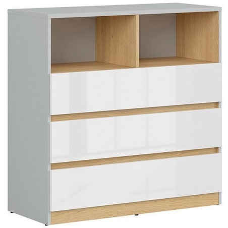 Nandu chest of drawers KOM3S Black Red White