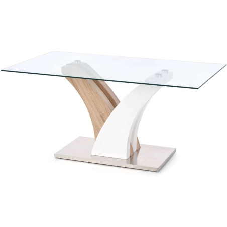 Vilmer table 160 glass oak sonoma white Halmar