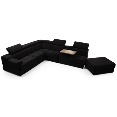 Corner side - Rights, Gala Collezione leg colours - Chrome, colour - shades of black, Gala Fabrics Gr.A1 - Matt Velvet 99