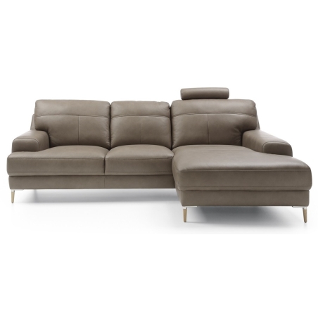 Strona narożnika - Prawa, Gala Collezione kolory nóżek - Buk natura, Gala Madras - Skóra Madras G-170 frappe, kolor - Odcienie brązu