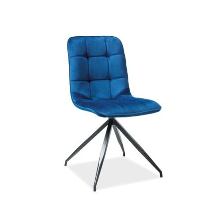 Texo Velvet chair black frame / navy blue Bluvel 86 Signal