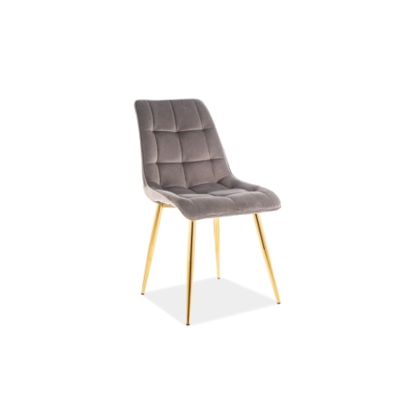 Chic Velvet Chair Gold Frame Grey Bluvel 14