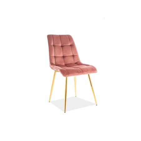 Chic Velvet Chair Gold Frame Antique Pink Bluvel 52