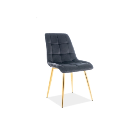 Chic Velvet Chair Gold Frame Black Bluvel 19
