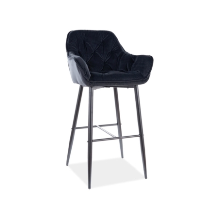 Cherry H-1 Velvet black Bluvel 19 hocker